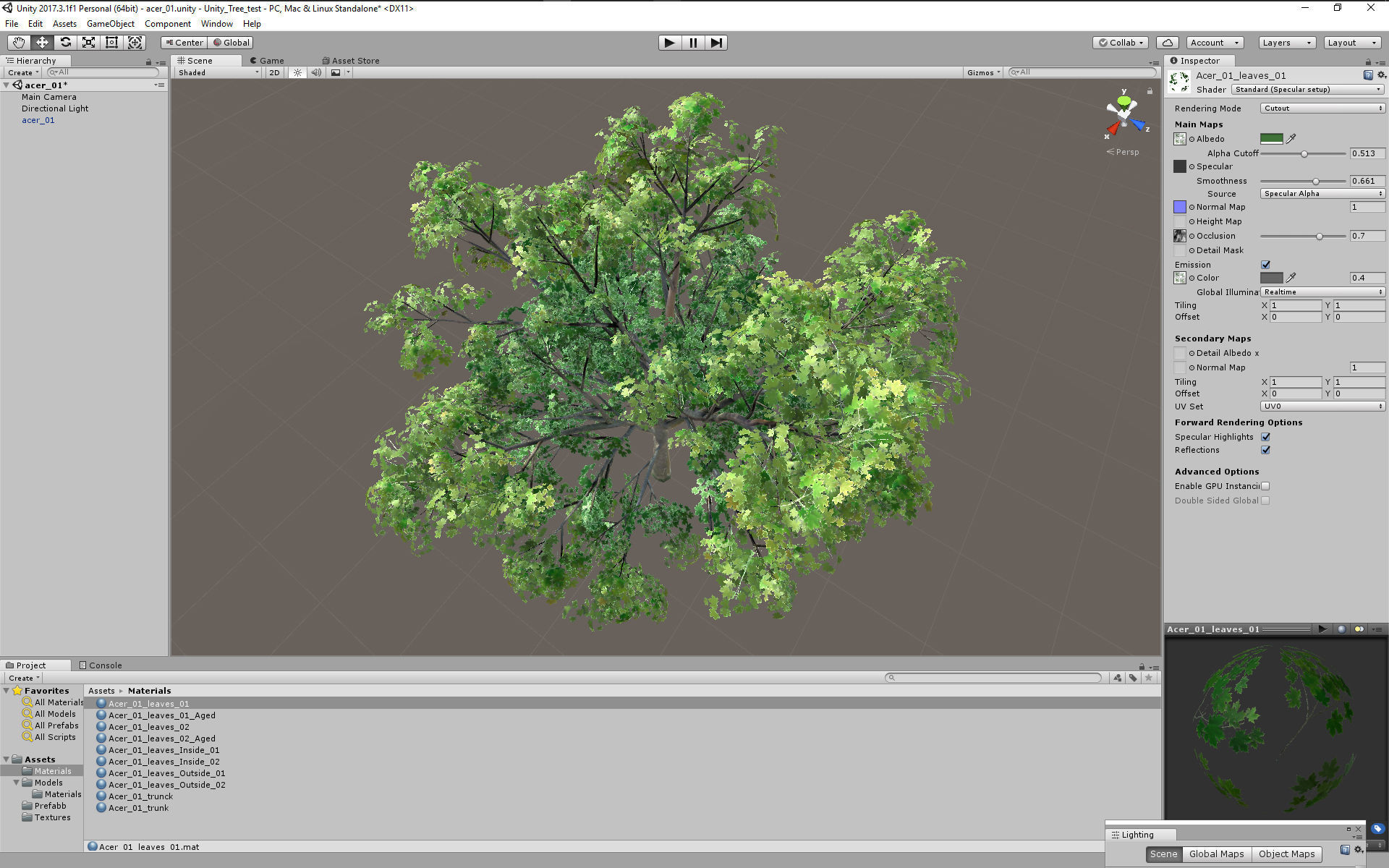 Maple Acer Tree 01 PBR Low-poly 3D model_18