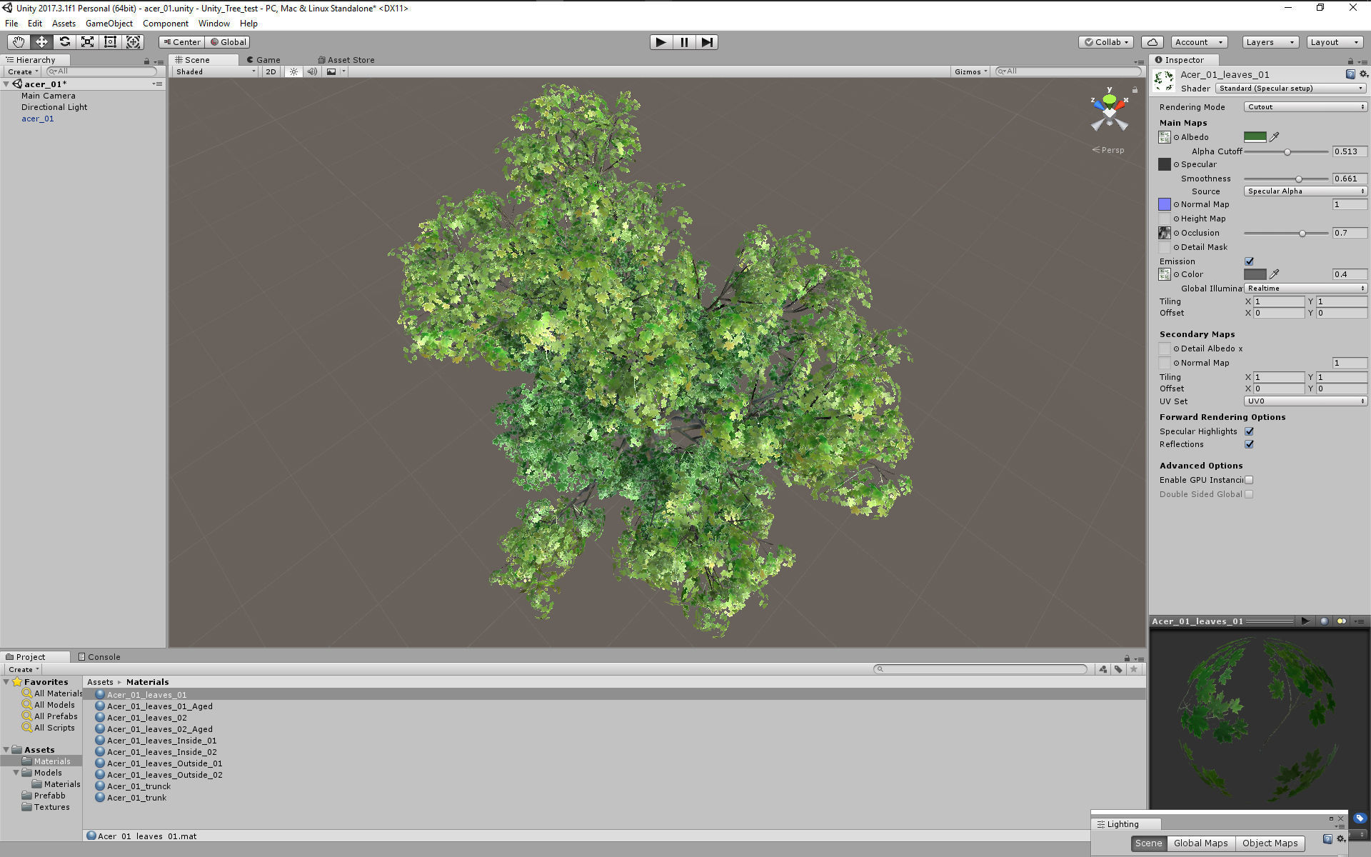 Maple Acer Tree 01 PBR Low-poly 3D model_16