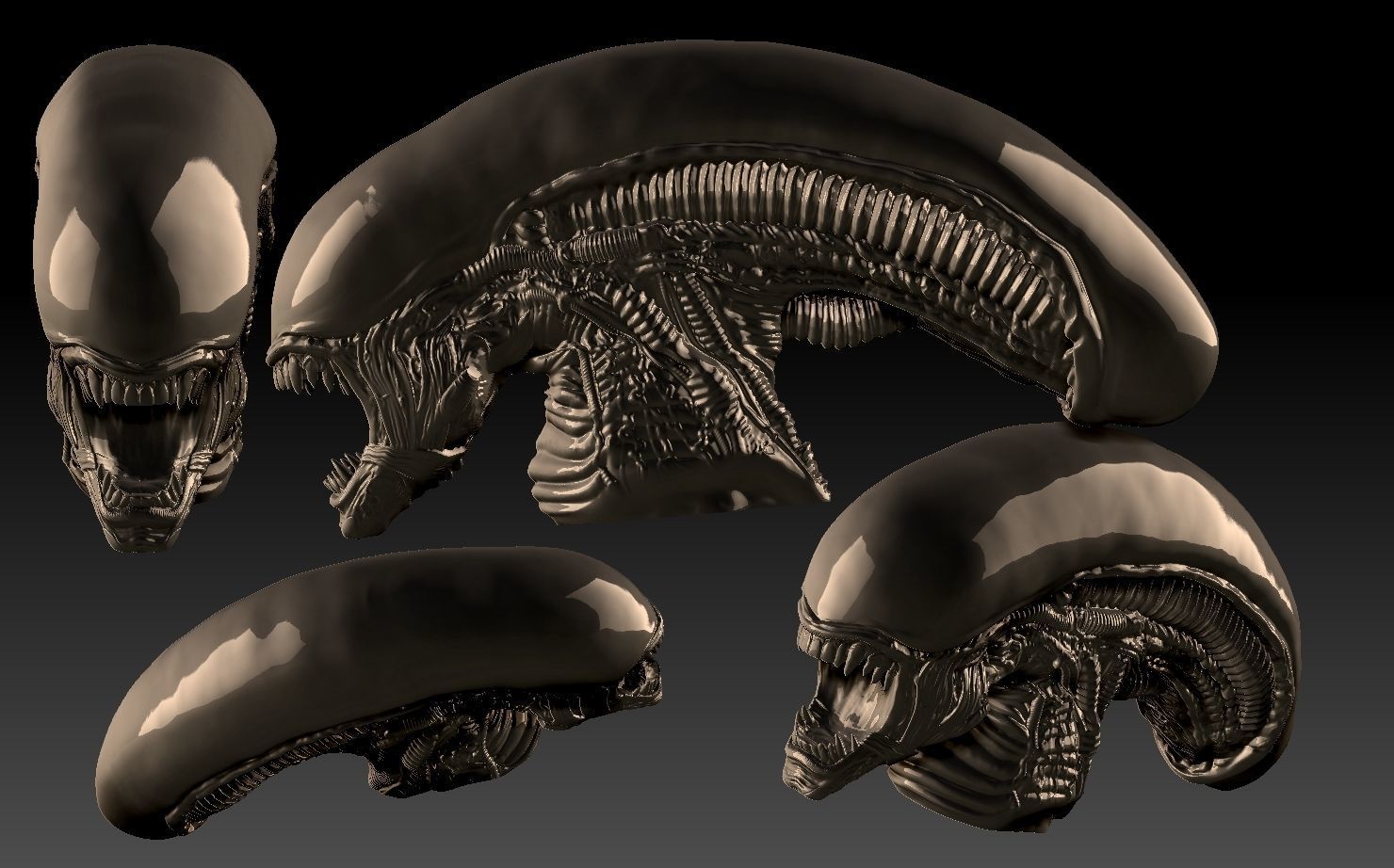 xenomorph inspired Alien 3  3d print 3D print model_1