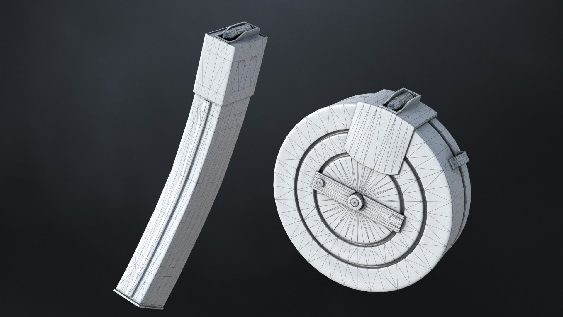 PPSh-41 Soviet submachine gun 1942 Low-poly 3D model_10