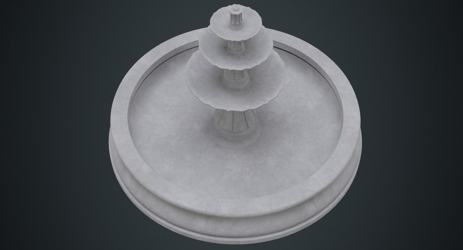 Fountain 2A Low-poly 3D model_2