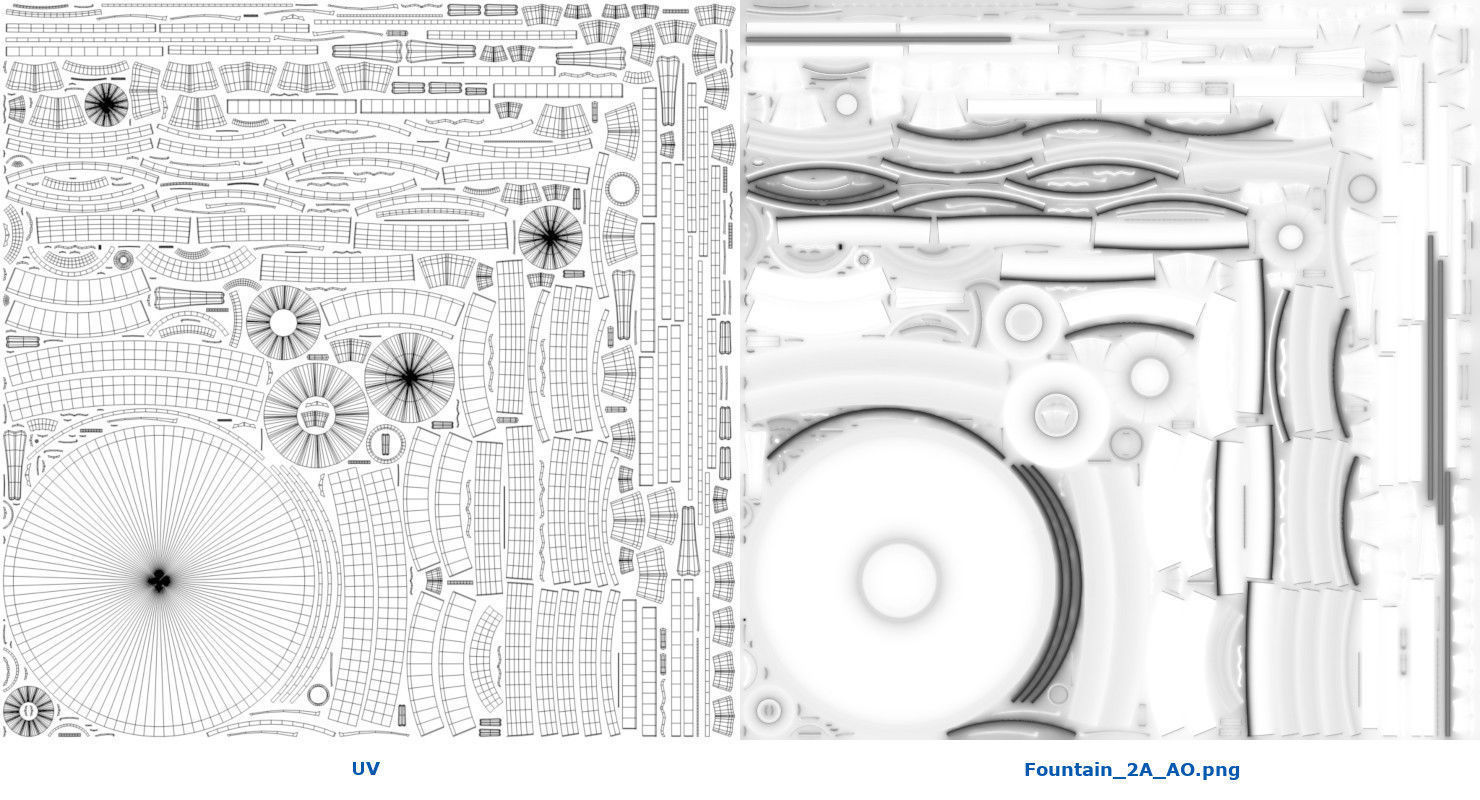 Fountain 2A Low-poly 3D model_6