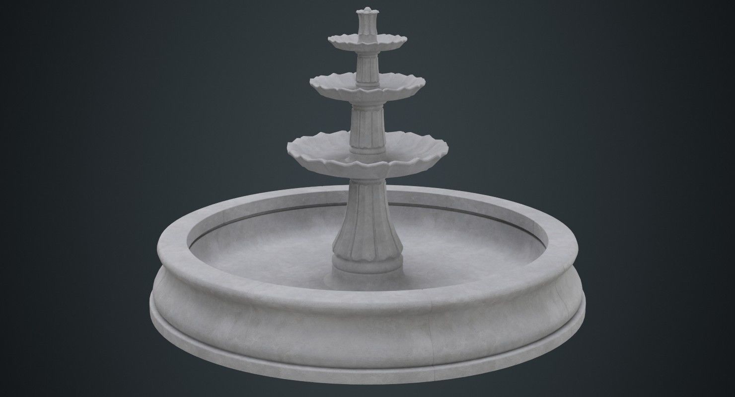 Fountain 2A Low-poly 3D model_1