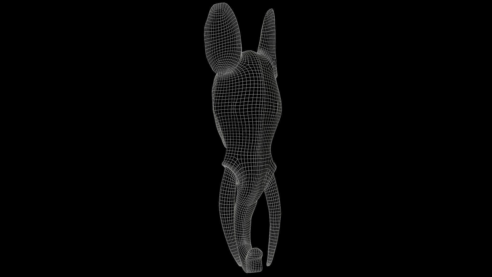 Afrikan Elephant Mask Carved Wood 52 Low-poly 3D model_6