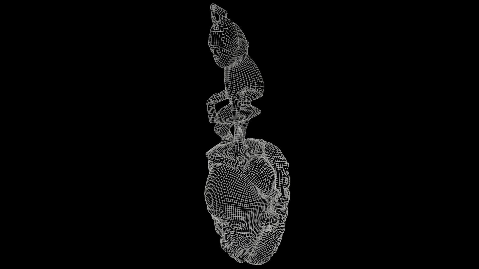 Afrikan Mask Carved Wood 50 Low-poly 3D model_6