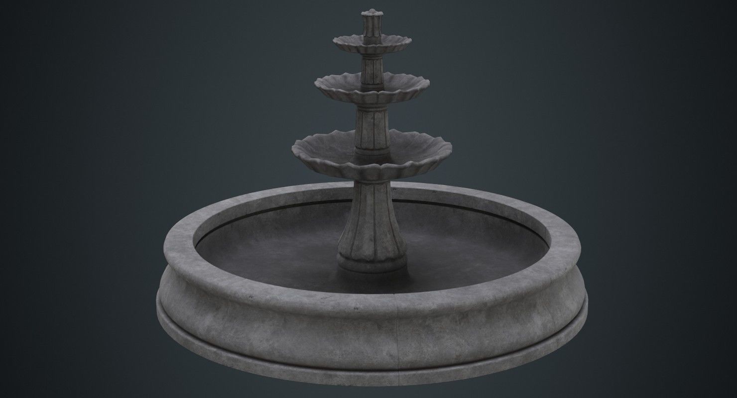 Fountain 2B Low-poly 3D model_1