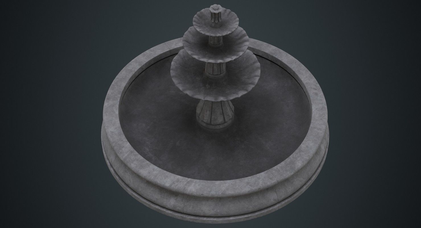 Fountain 2B Low-poly 3D model_2