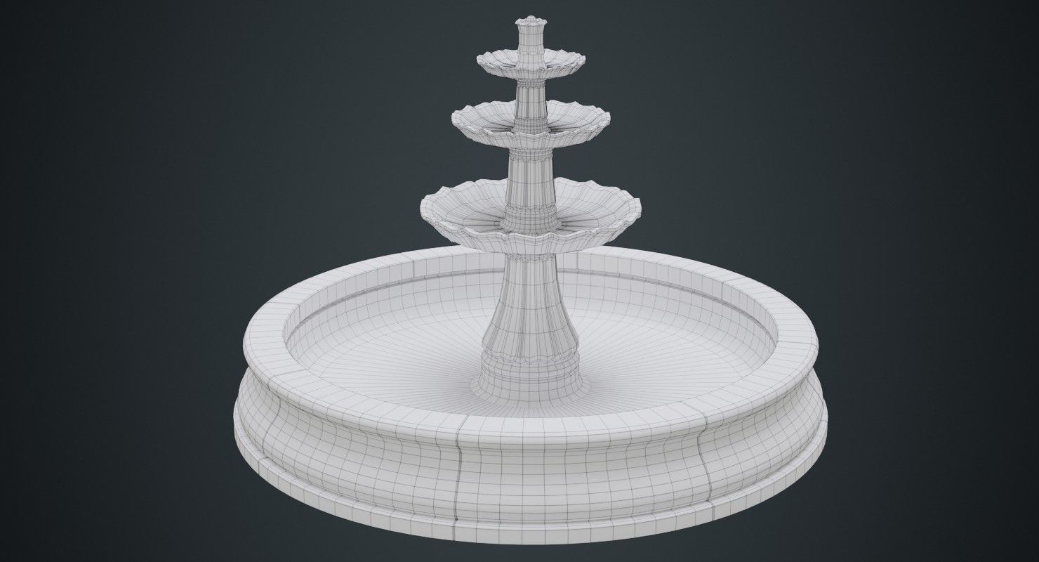 Fountain 2B Low-poly 3D model_5