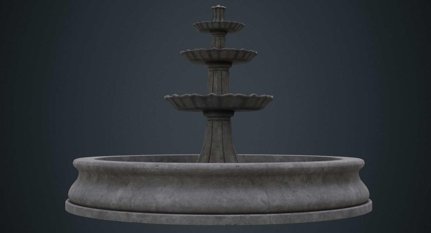 Fountain 2B Low-poly 3D model_3