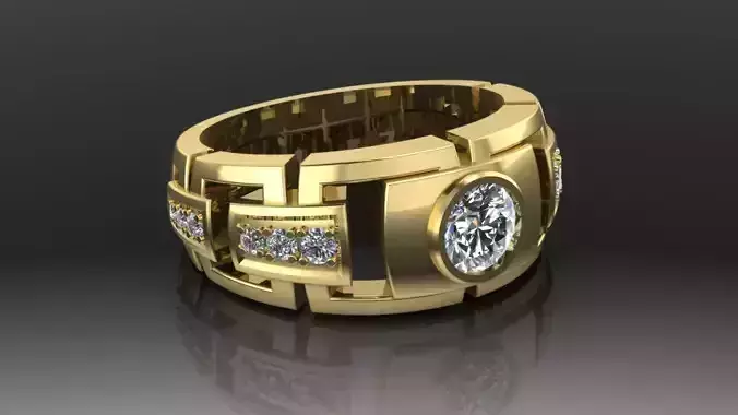 Ring 9 gold with diamonds