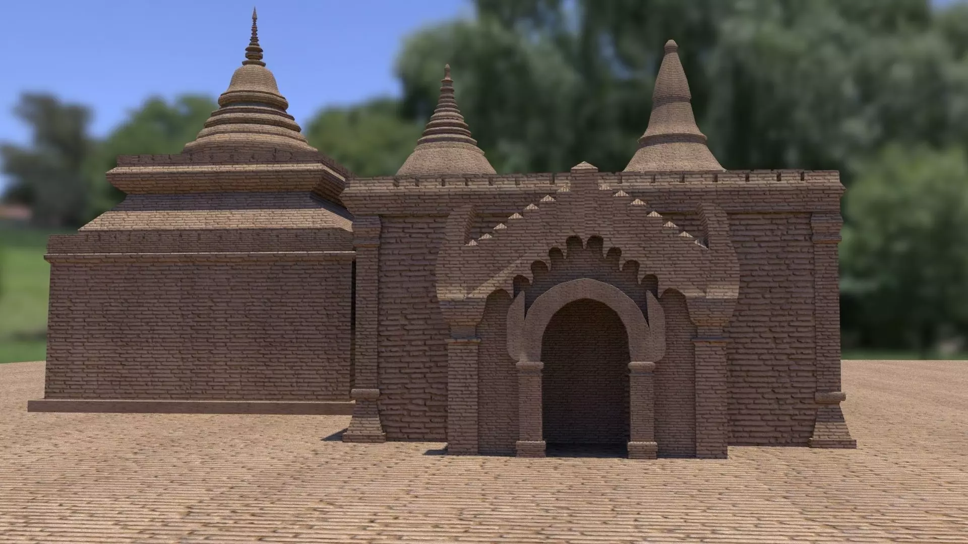 Bagan Budha temple Low-poly 3D model_0