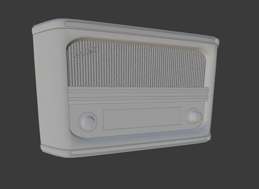 Old Style Radio Low-poly 3D model_3