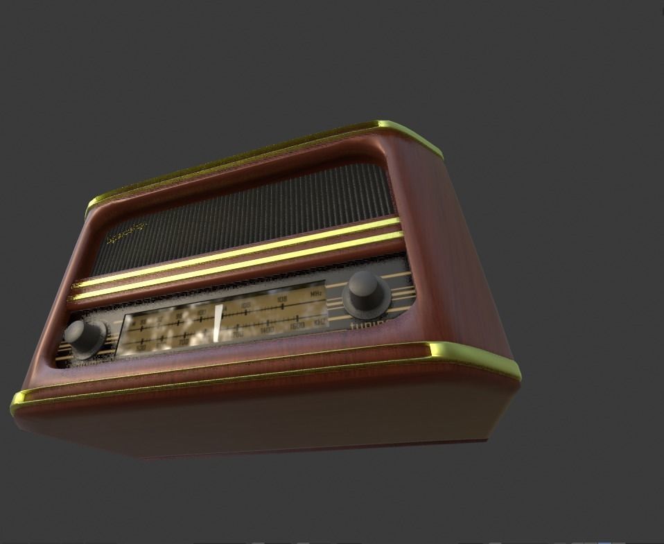 Old Style Radio Low-poly 3D model_2