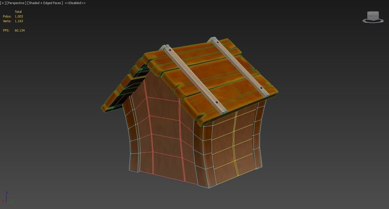 Dog House Low-poly 3D model_6