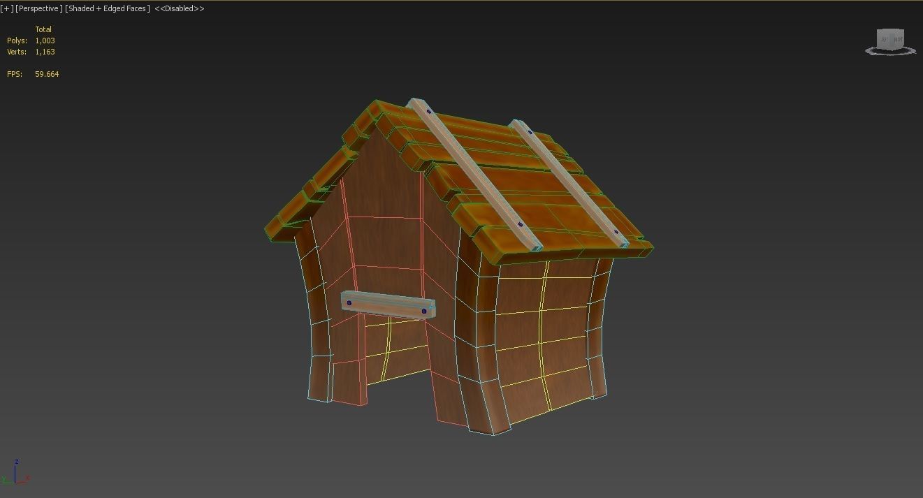 Dog House Low-poly 3D model_4