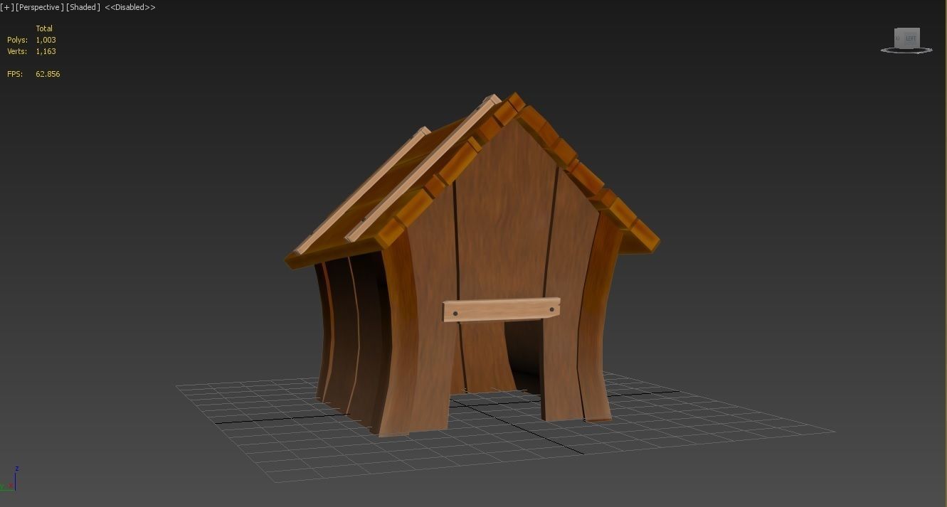 Dog House Low-poly 3D model_3