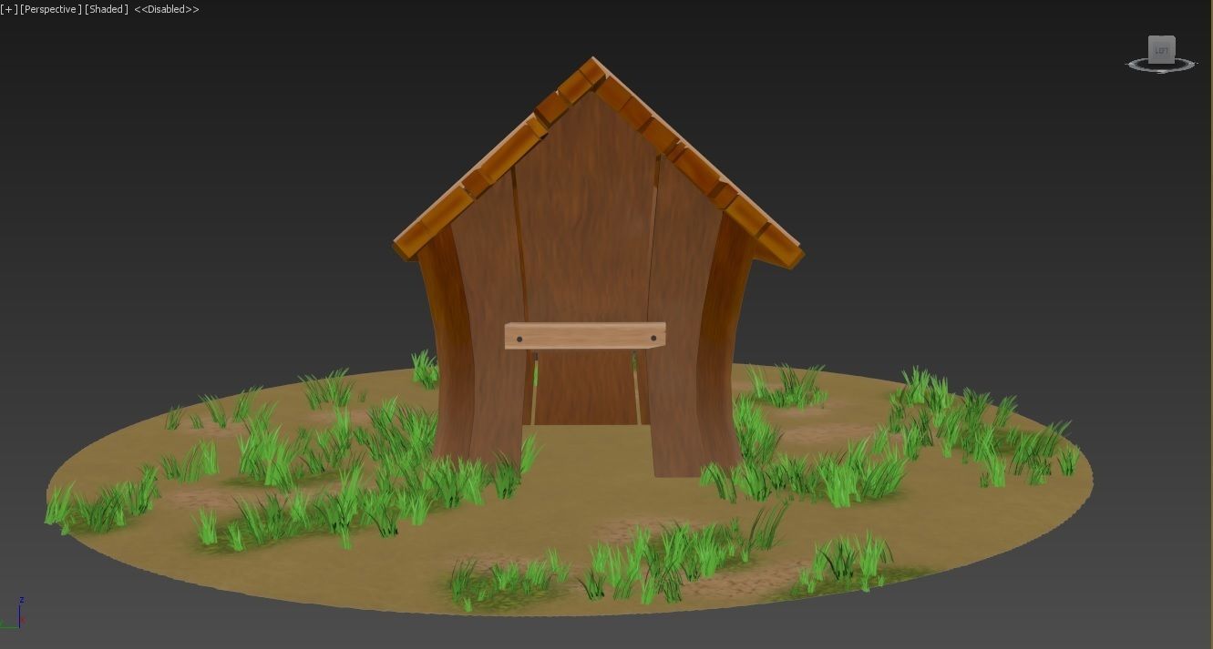 Dog House Low-poly 3D model_5