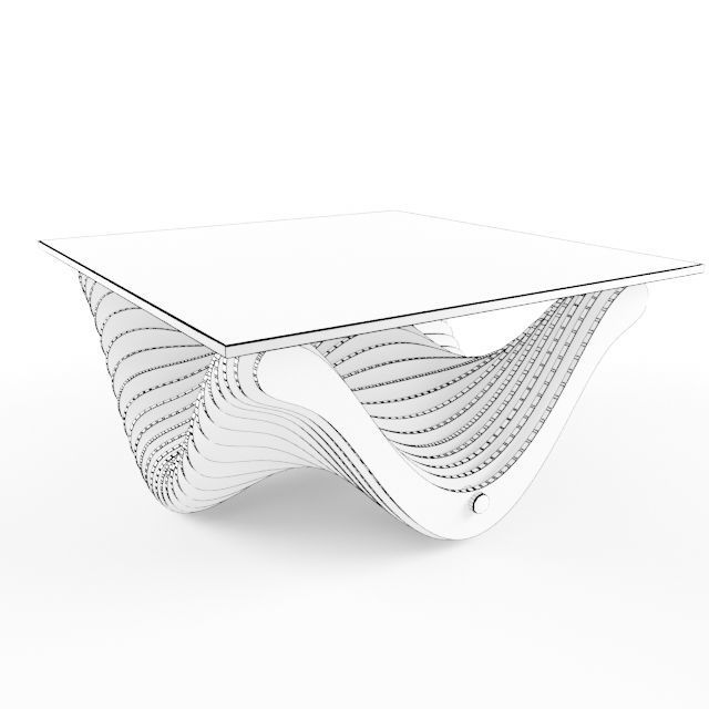 parametric table 3D model_2