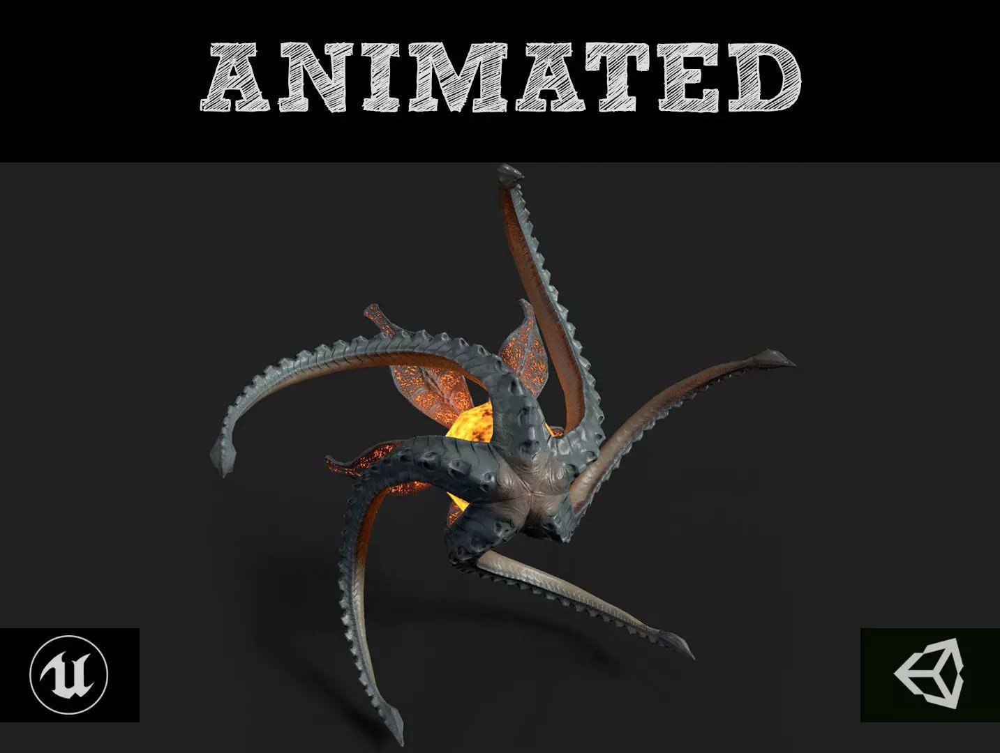 Flying Monster Low-poly 3D model_0