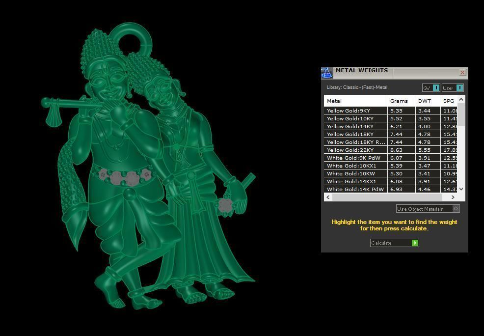 krishna charm 3D print model_4