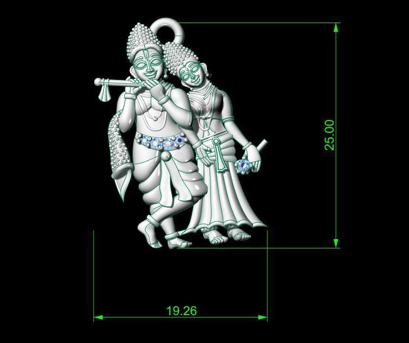 krishna charm 3D print model_2