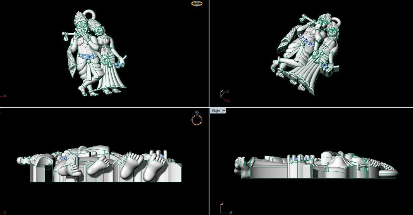 krishna charm 3D print model_3