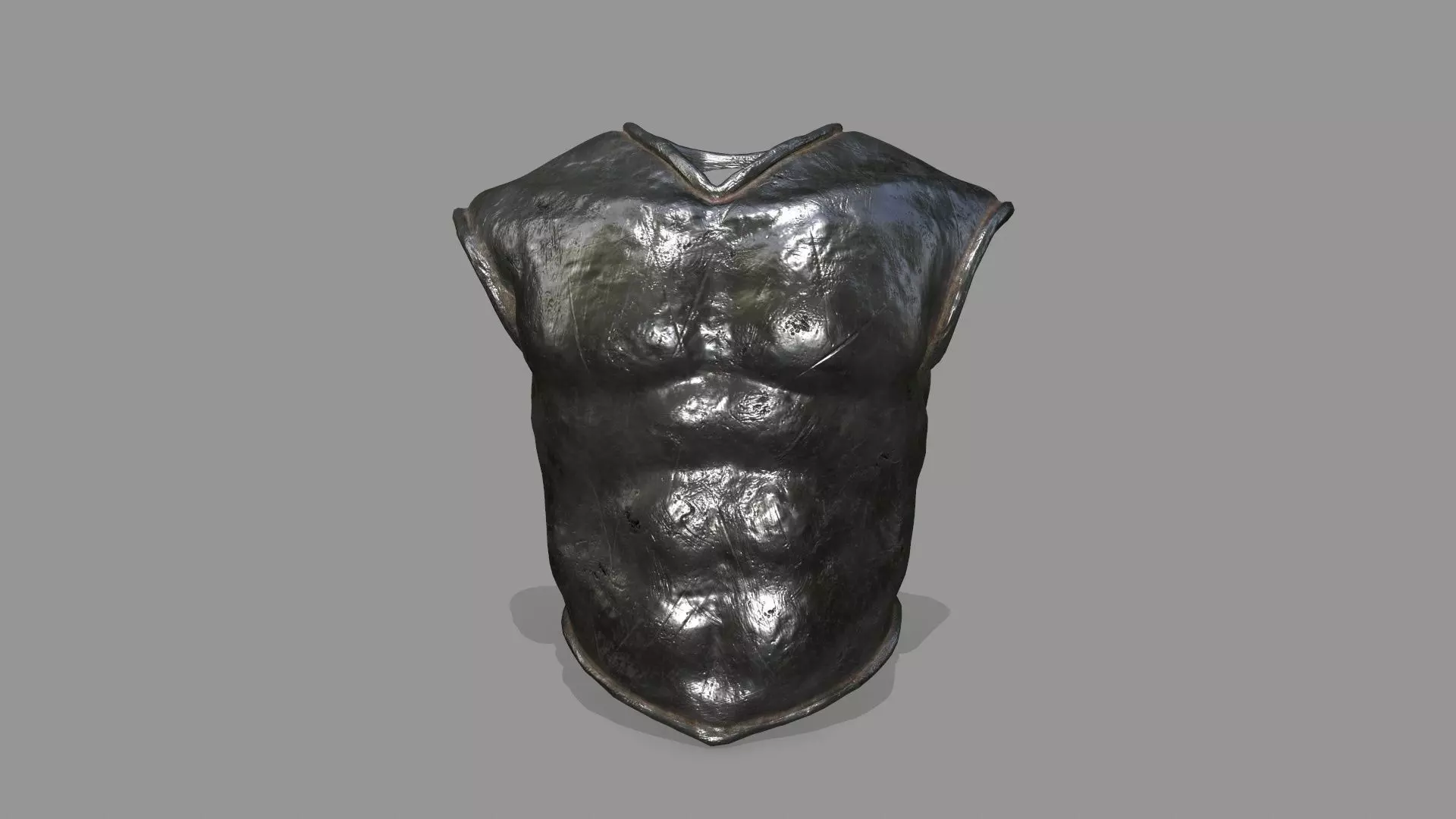 armor metal sculpture Low-poly 3D model_0