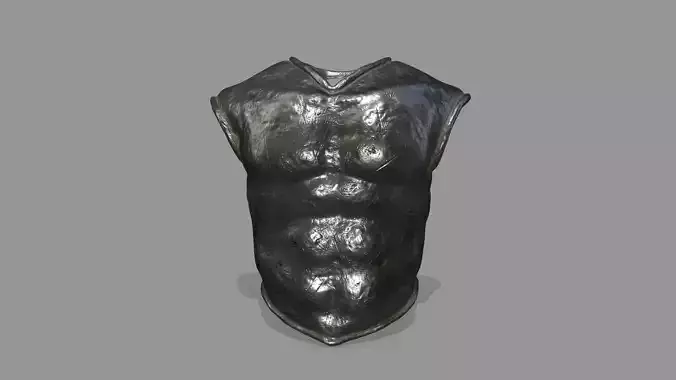 armor metal sculpture Low-poly 3D model