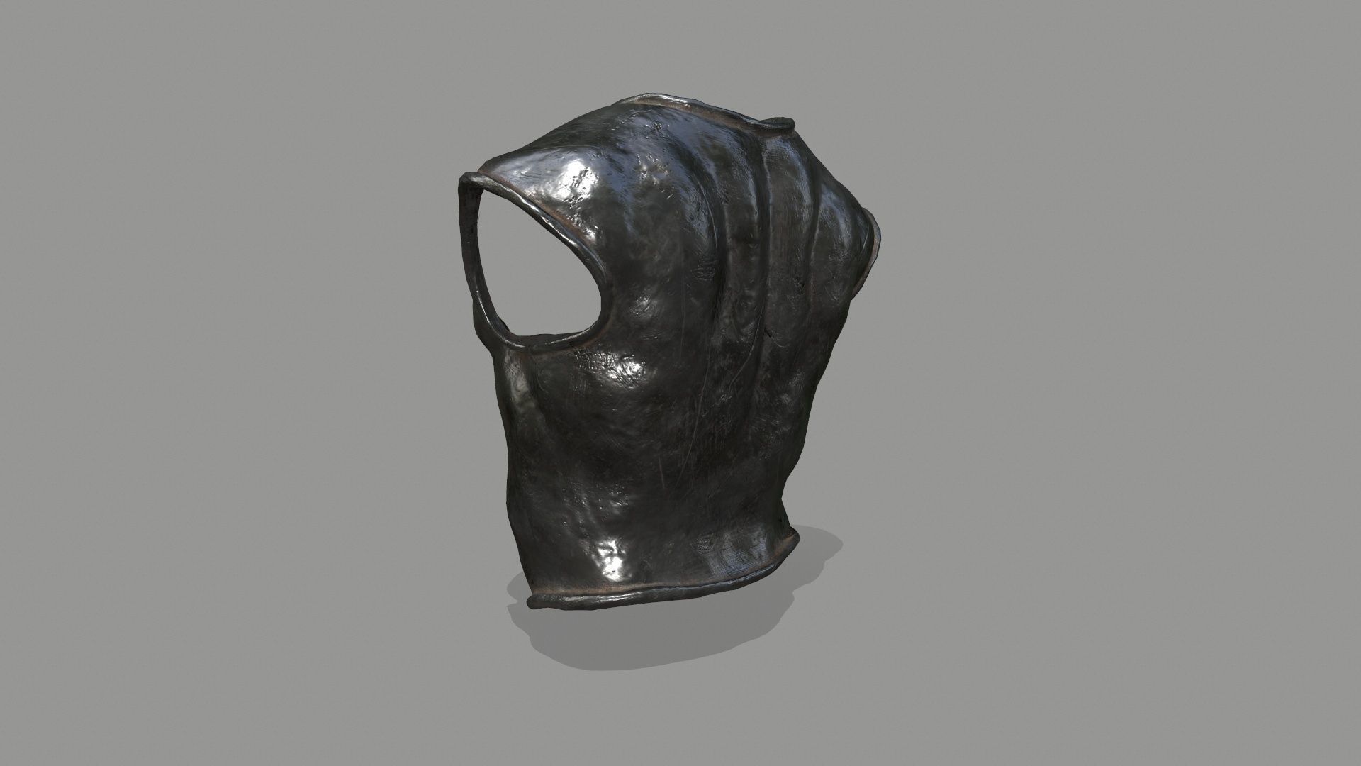 armor metal sculpture Low-poly 3D model_4