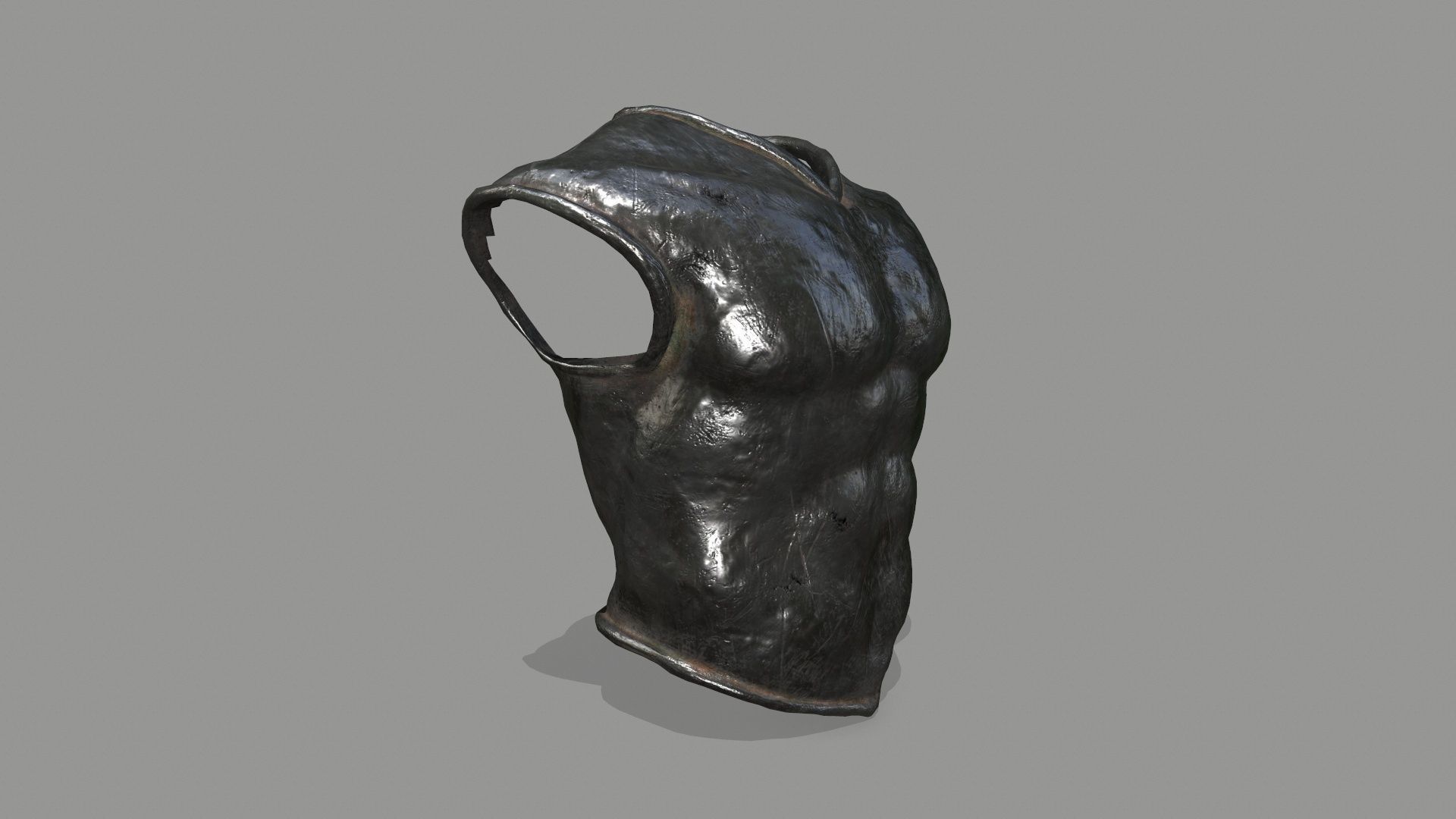 armor metal sculpture Low-poly 3D model_1
