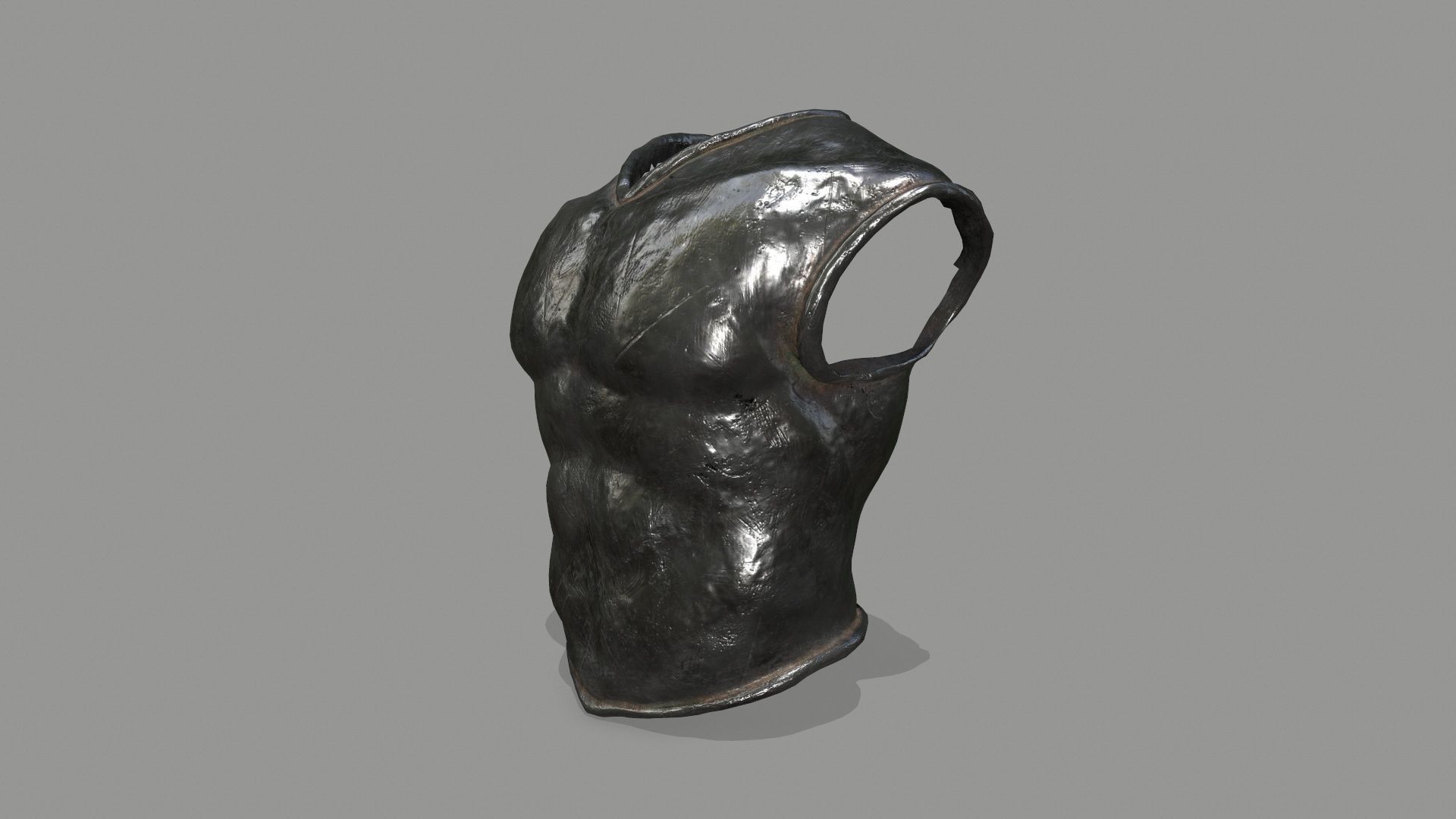 armor metal sculpture Low-poly 3D model_5