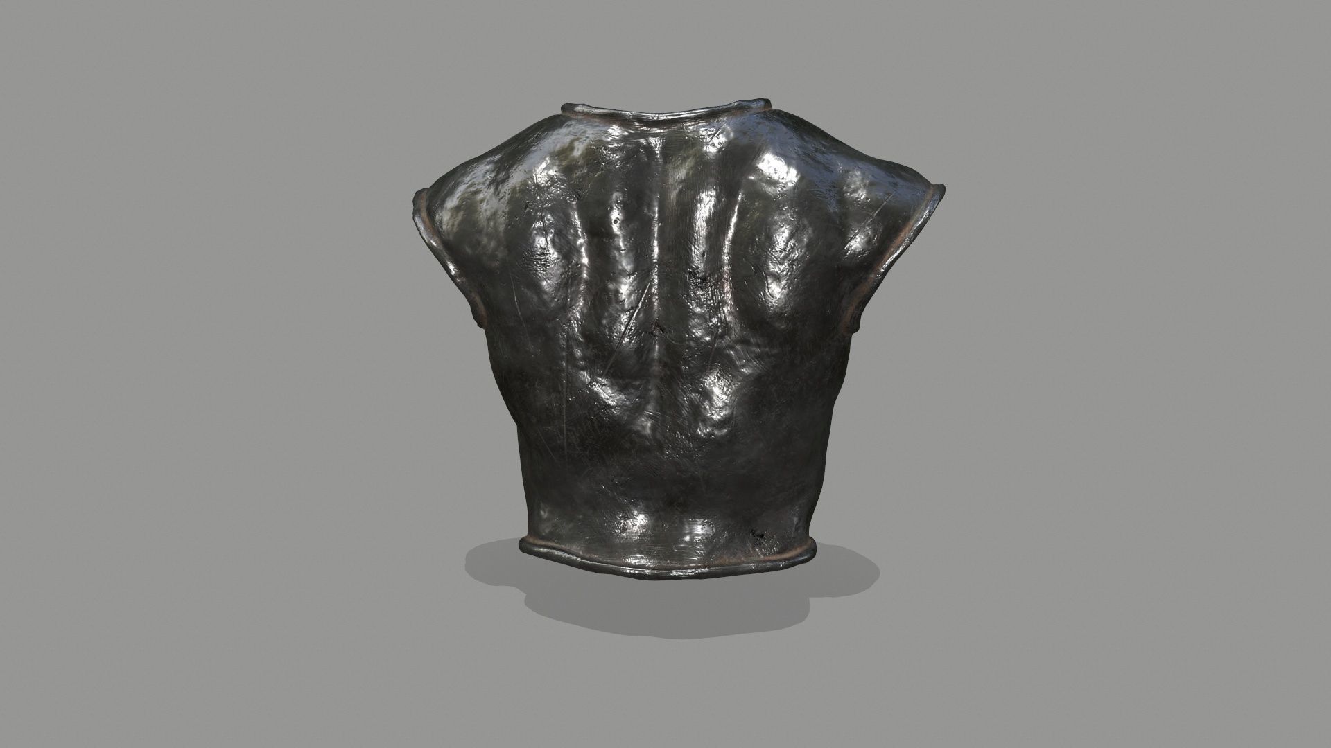 armor metal sculpture Low-poly 3D model_3
