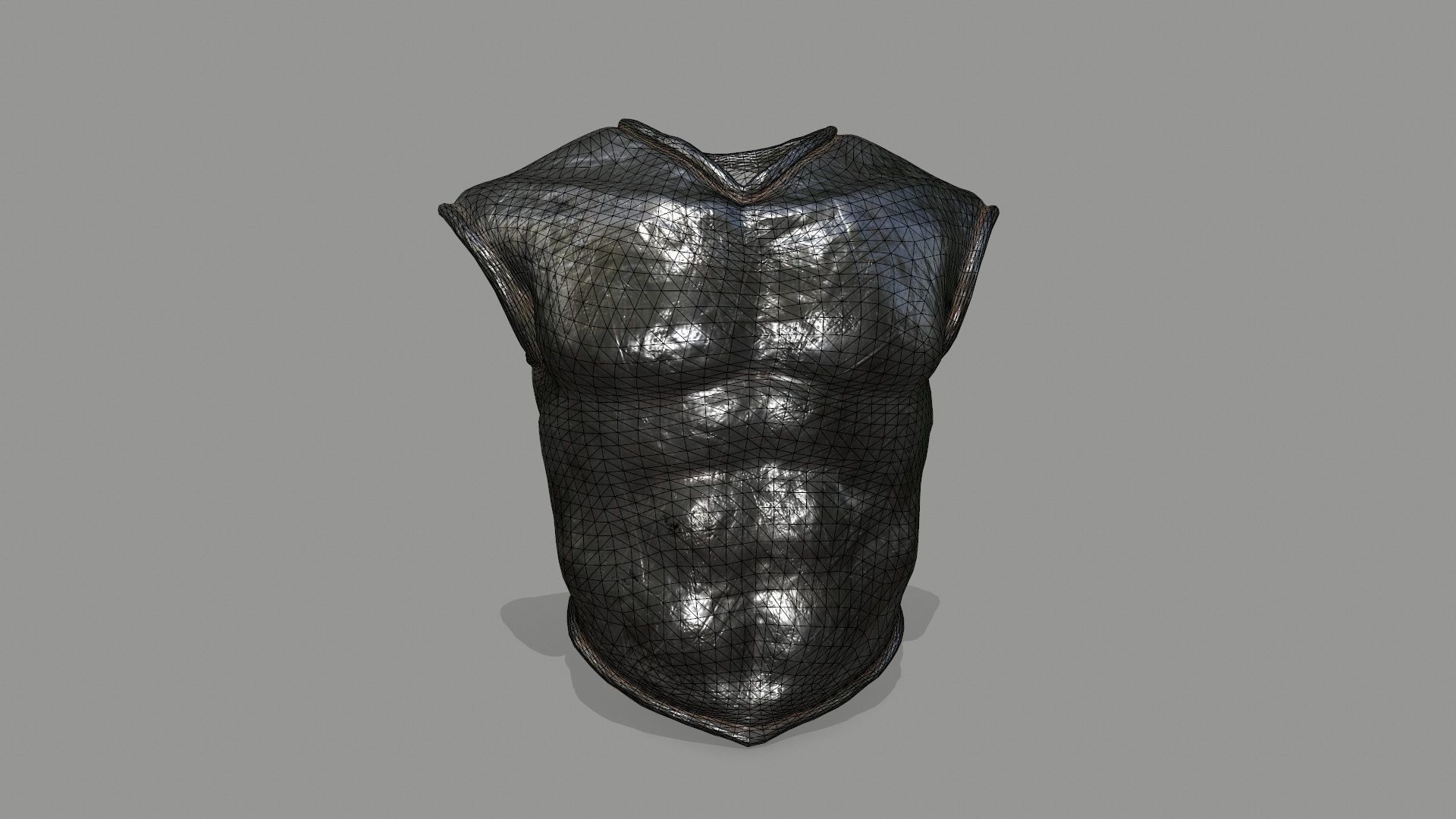 armor metal sculpture Low-poly 3D model_7