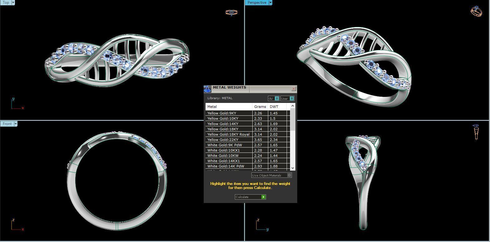 ladies diamond ring 3D print model_1