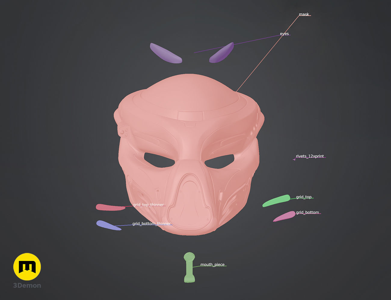 Fugitive Predator Bio-Mask 2018 3D print model_5