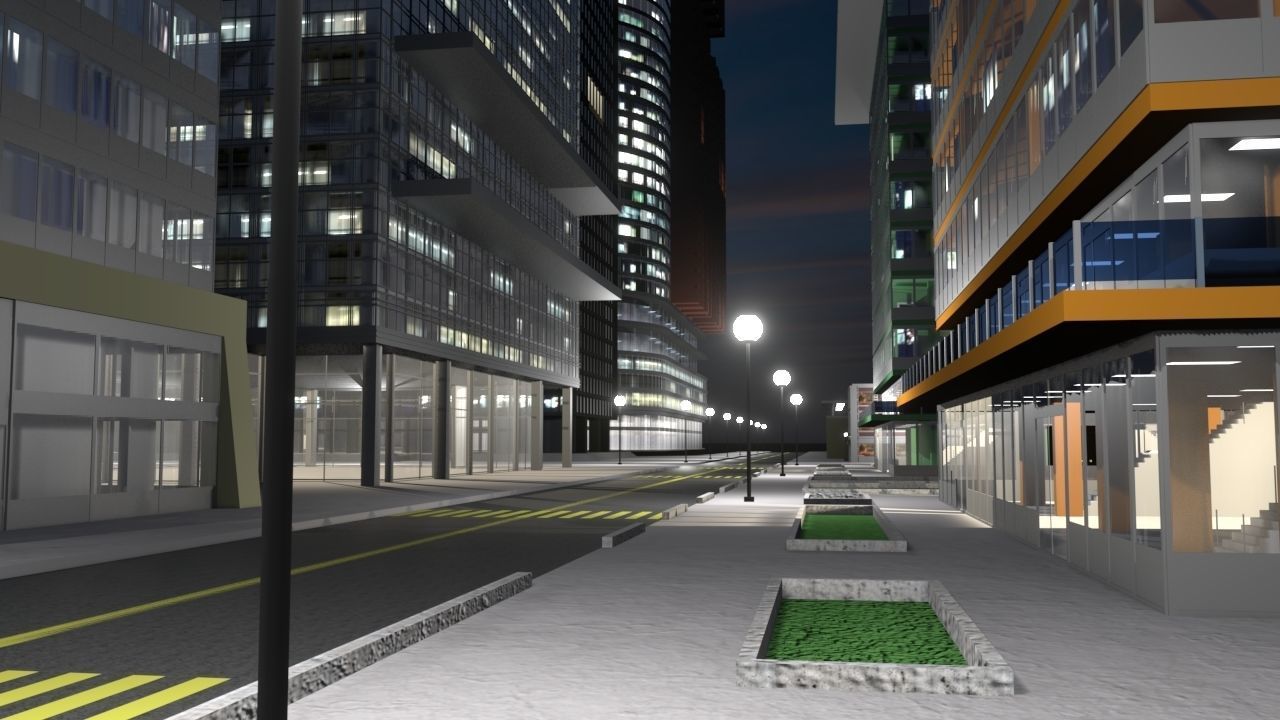 Cityscape00 city with buildings and trees 3D model_8