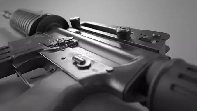 M4 Assault Rifle Textured High Poly 3D Model