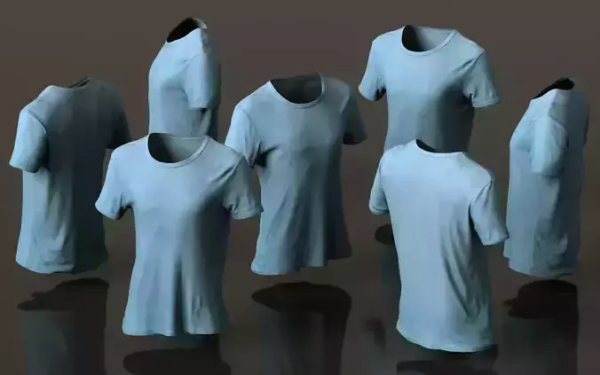 Mens Clothing Green Tshirt Low-poly 3D model