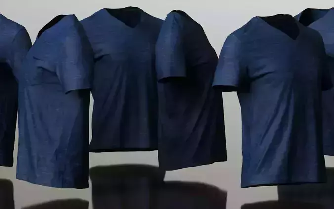 Mens Clothing Dark Blue Tshirt Low-poly 3D model