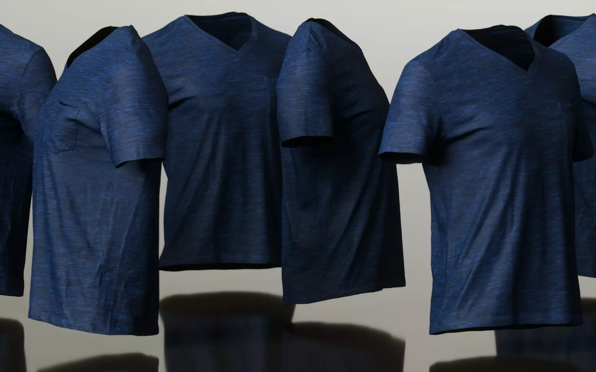 Mens Clothing Dark Blue Tshirt Low-poly 3D model_0