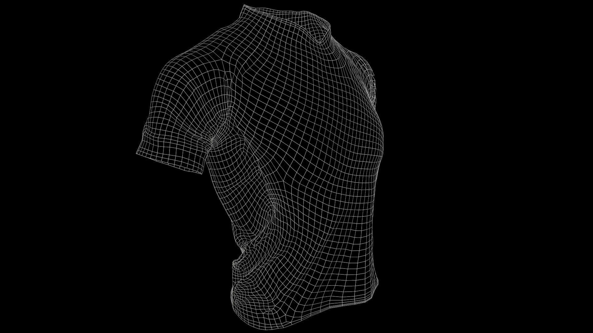 Mens Clothing Blue Sport TShirt Low-poly 3D model_6