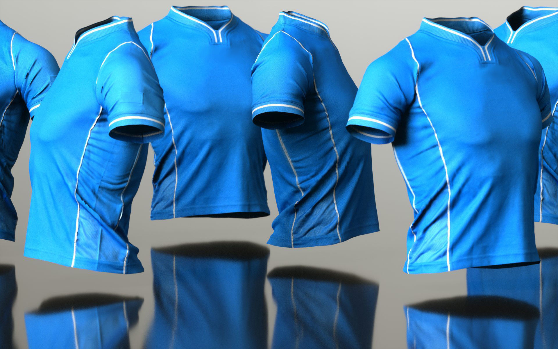 Mens Clothing Blue Sport TShirt Low-poly 3D model_1