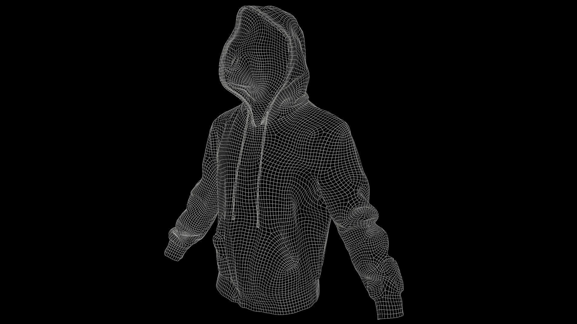 Mens Clothing Leather Jacket Hoodie Low-poly 3D model_6