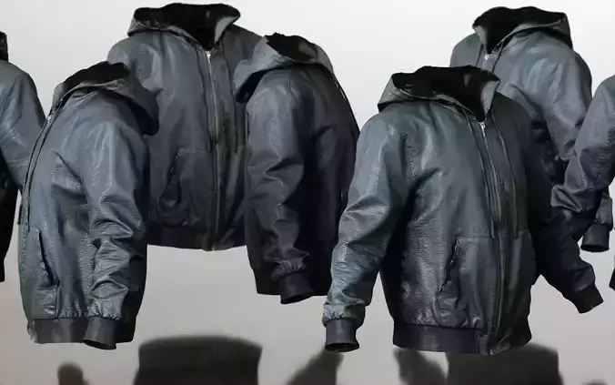 Mens Clothing Leather Jacket Closed Low-poly 3D model