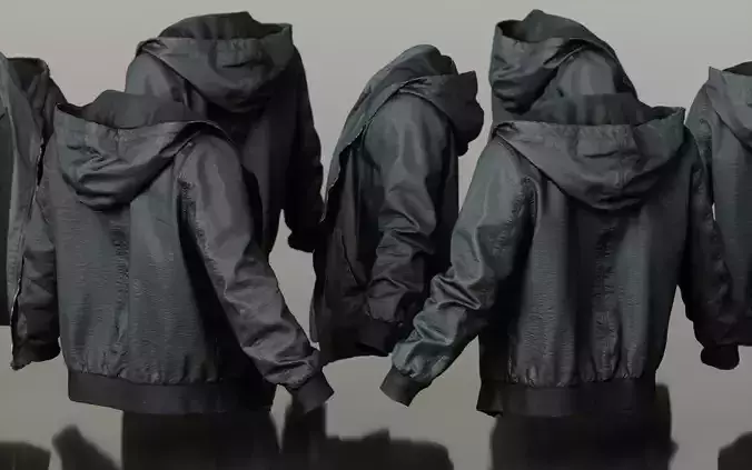 Mens Clothing Leather Jacket Open Low-poly 3D model
