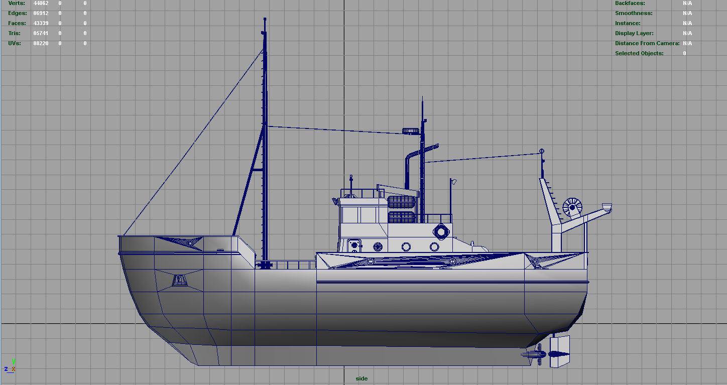 Fish Boat Low-poly 3D model_14