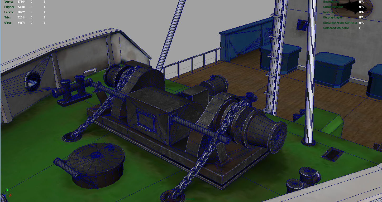 Fish Boat Low-poly 3D model_9