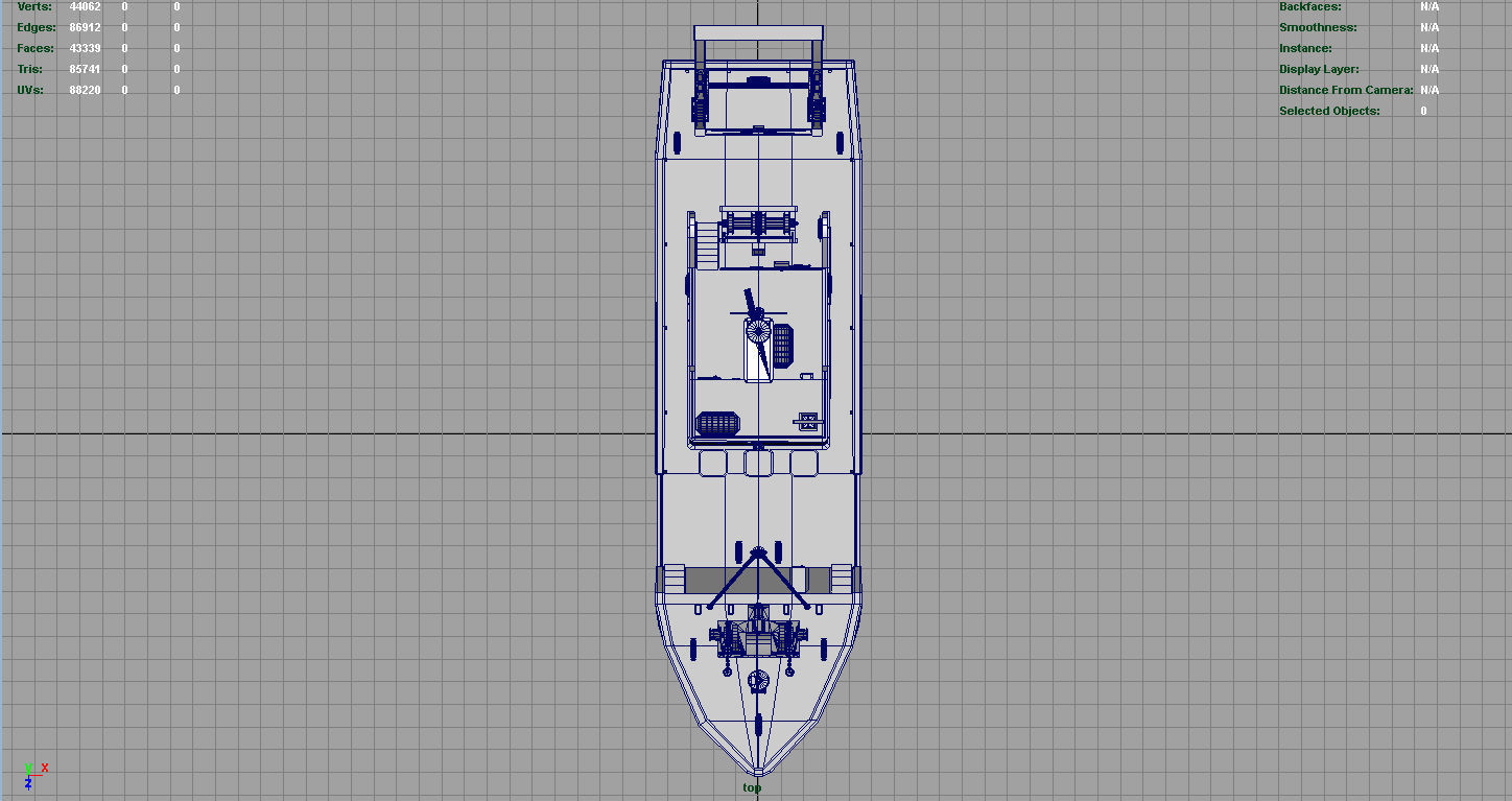 Fish Boat Low-poly 3D model_12