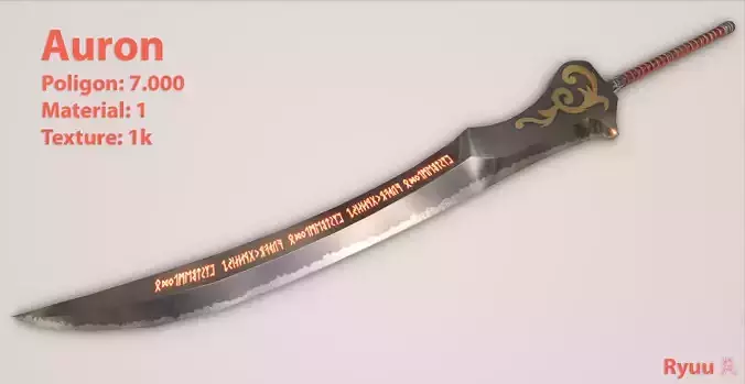 Auron sword Low-poly 3D model