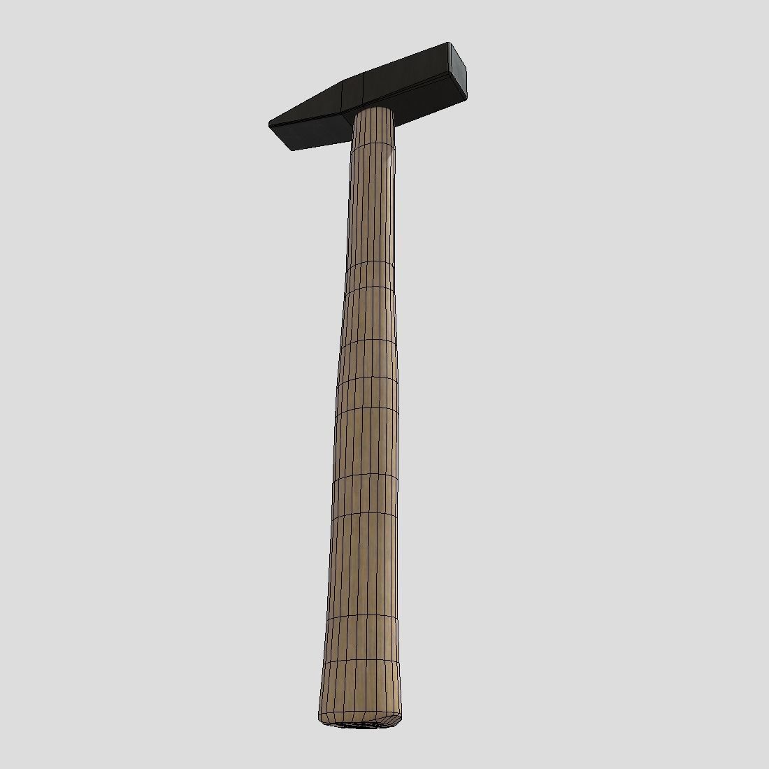 CC0 - Hammer axe with wooden handle Free low-poly 3D model_10